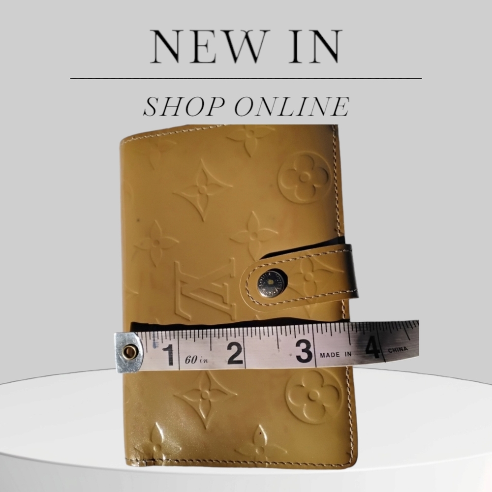 Louis Vuitton Vernis LEATHER Monogram Gold/Yellow C.O. Tiny ink marks GUC - Picture 5 of 13